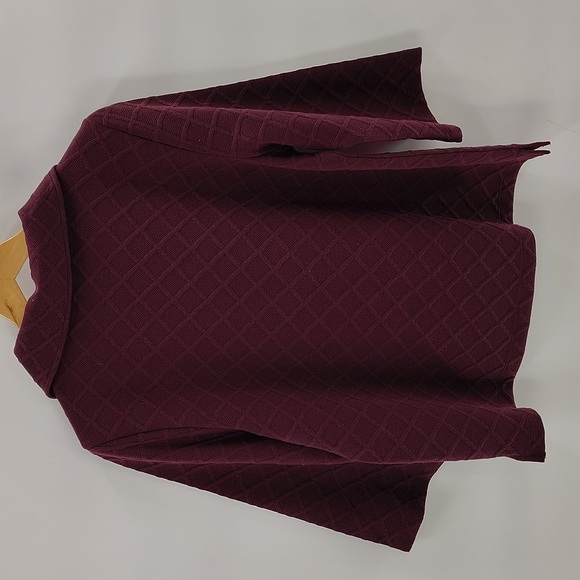 Soft Surroundings Zip Pullover Size PXL Gold Hardware Textured 3 Quarter Sleeve - Picture 9 of 9